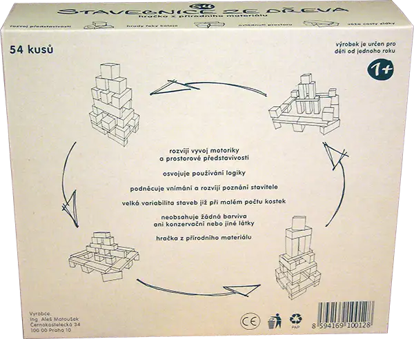 Stavebnice ze dřeva – zadní strana